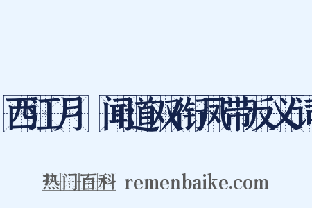 西江月·闻道双衔凤带反义词是什么意思的图片